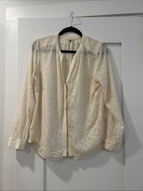Rebecca Taylor Ivory Button Down Blouse, Size 6